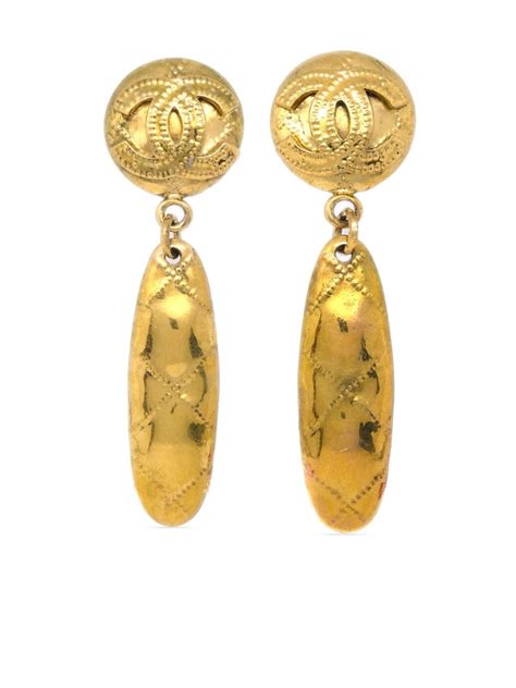 chanel drop earrings gumtree|pre owned Chanel earrings.